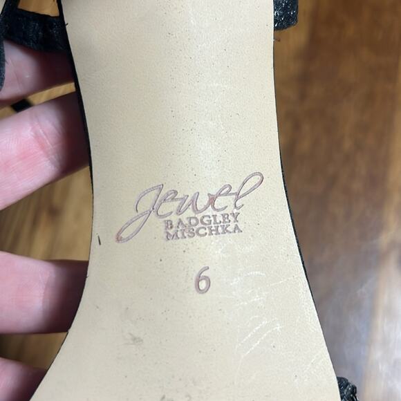 Jewel Badgley Mishka Black Glitter Heels Slize 6 - Picture 6 of 6